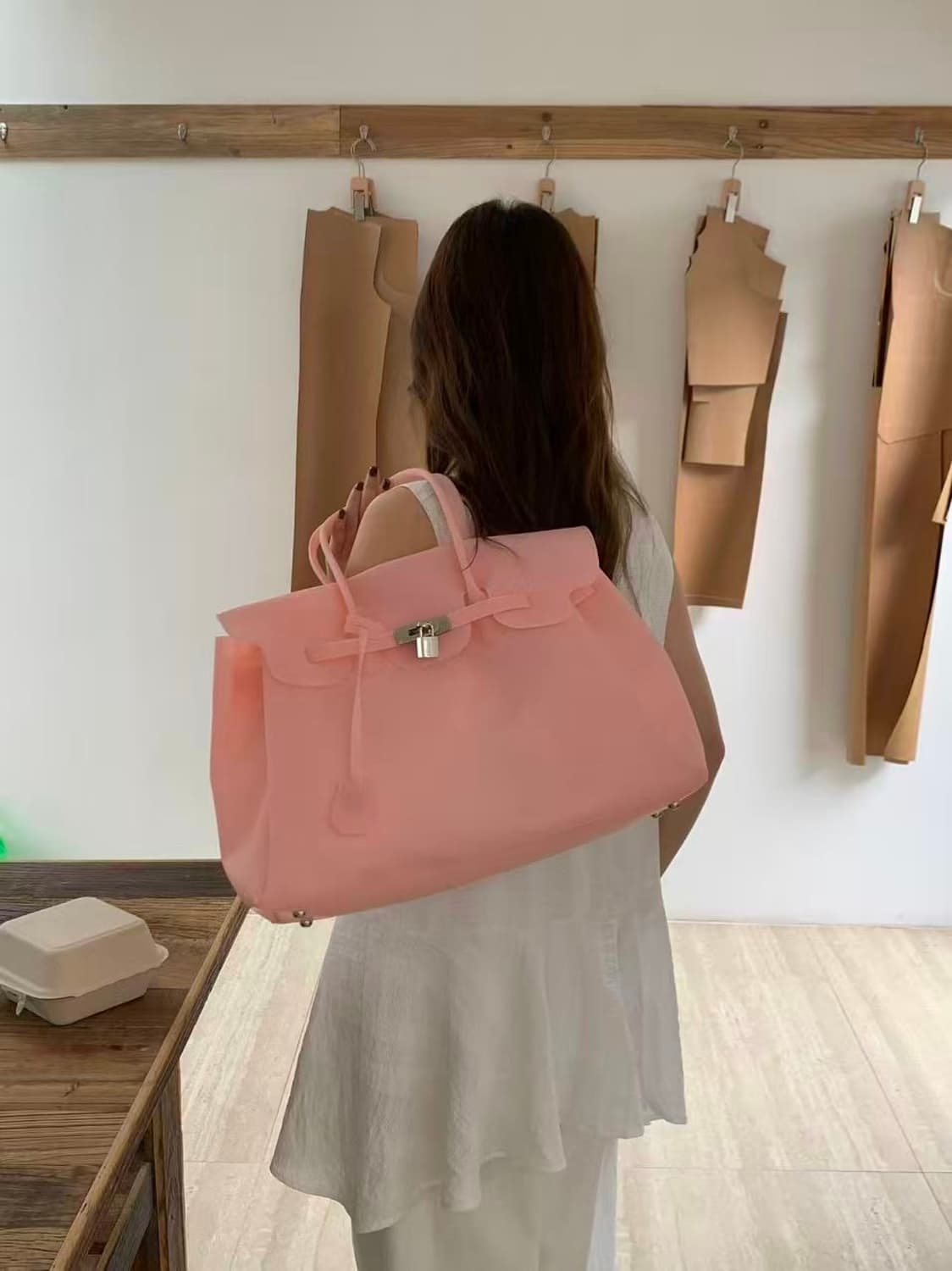 연핑크 라지 사이즈 젤리 벌킨백 얇은 버전 젤리백 상품이미지2