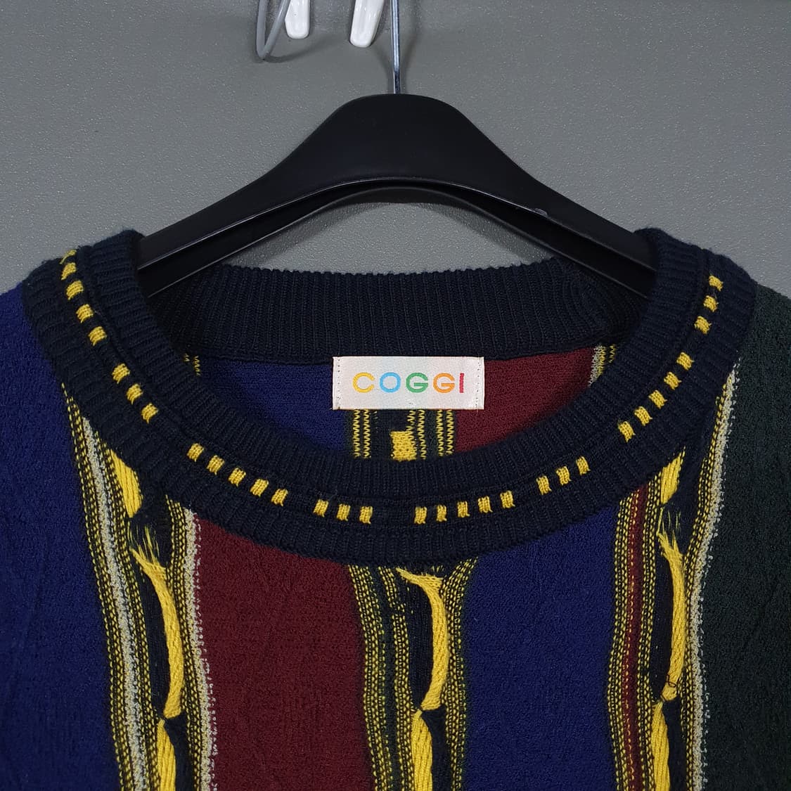실측 XL) COGGI 코지 쿠지 테리 소재 케이블 3D 니트 스웨터 상품이미지4