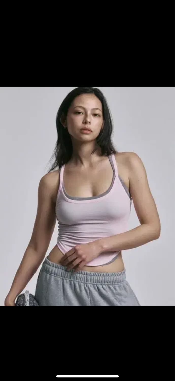 플리즈노팔로우 데일리 소프트 라운지 탱크탑 핑크 상품이미지1