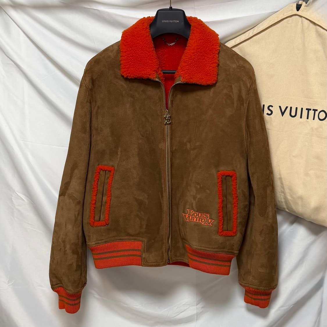 [S+급/50] 루이비통 시어링 블루종 무스탕 자켓 상품이미지1