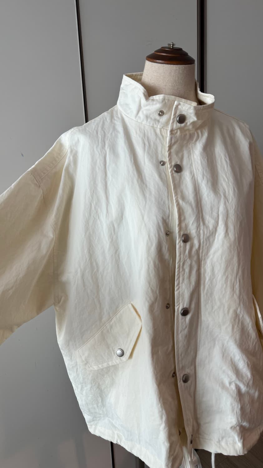 오로 oro 라퍼지포우먼 야상 자켓 오버핏 필드 숏 자켓 (화이트) 상품이미지4