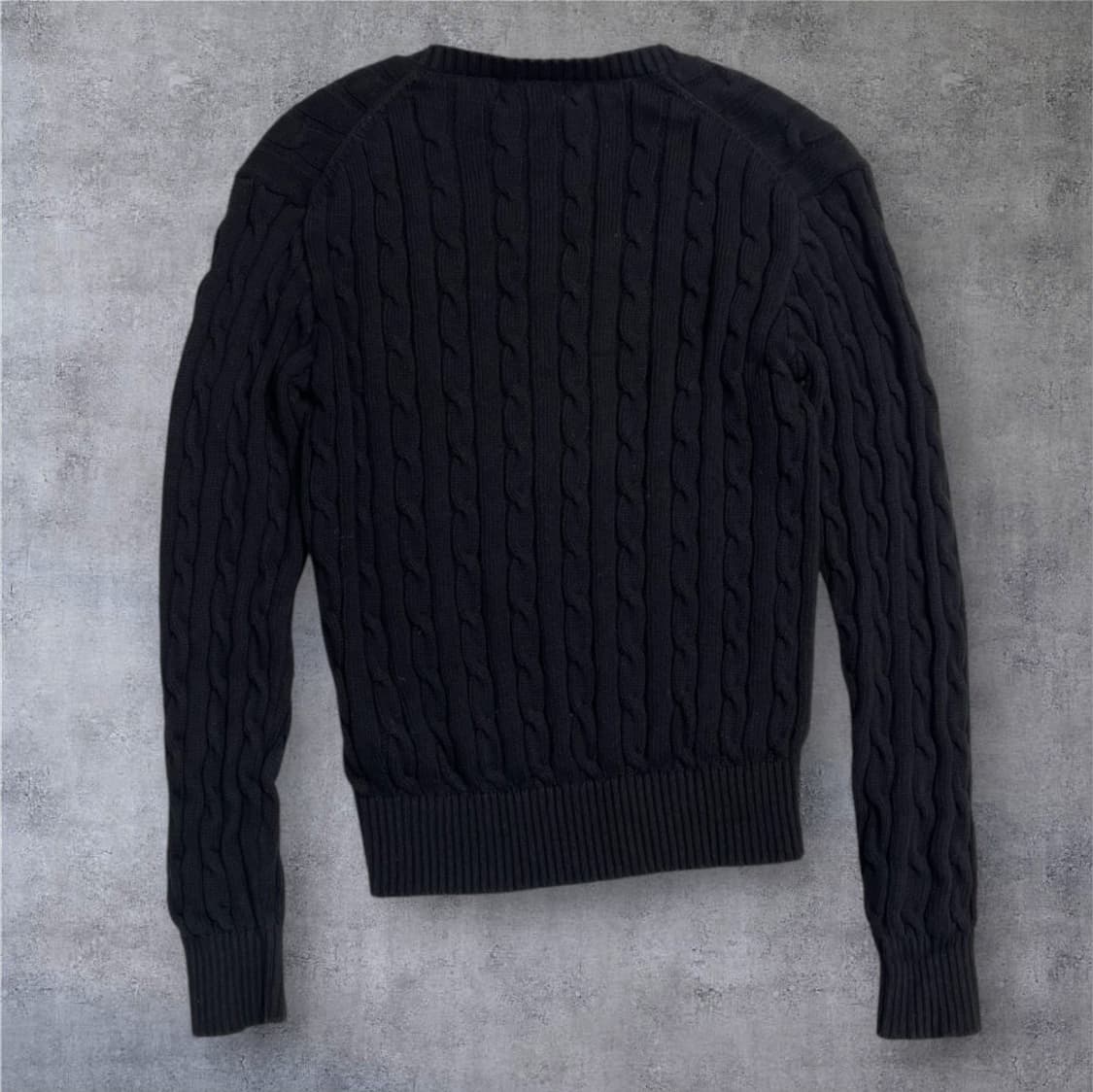 폴로 랄프로렌 블랙 케이블 브이넥 니트 M 상품이미지5