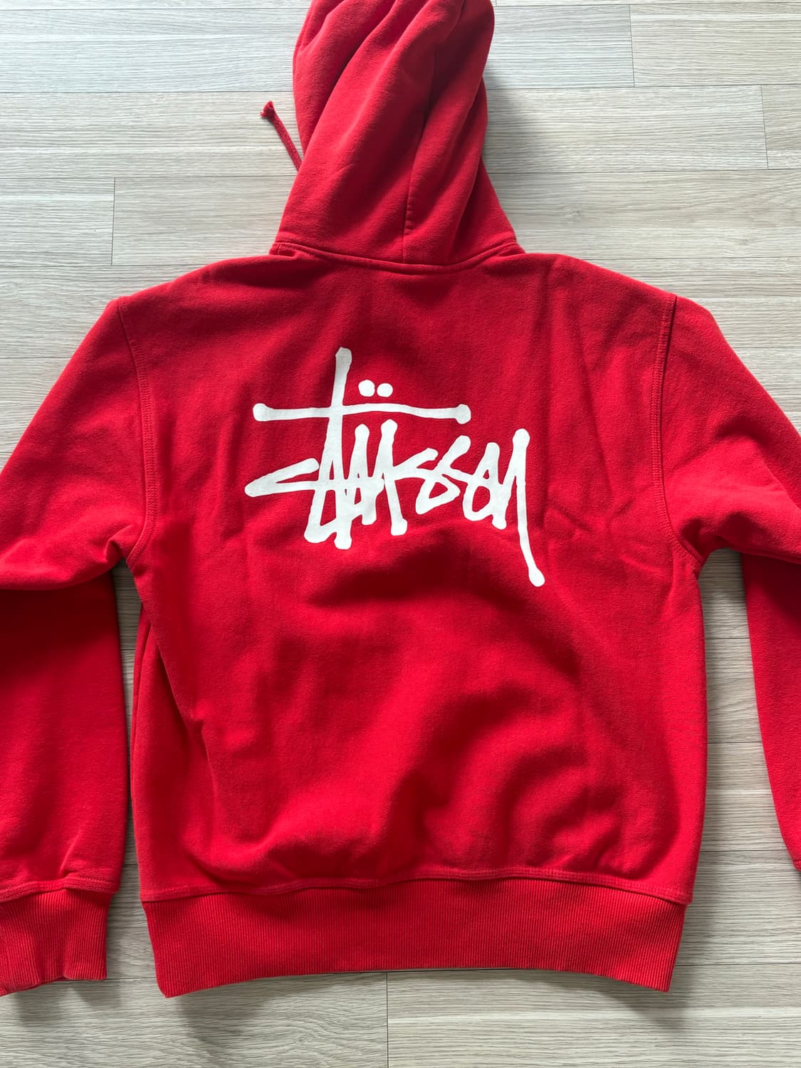 스투시 기모 후드 레드 상품이미지2