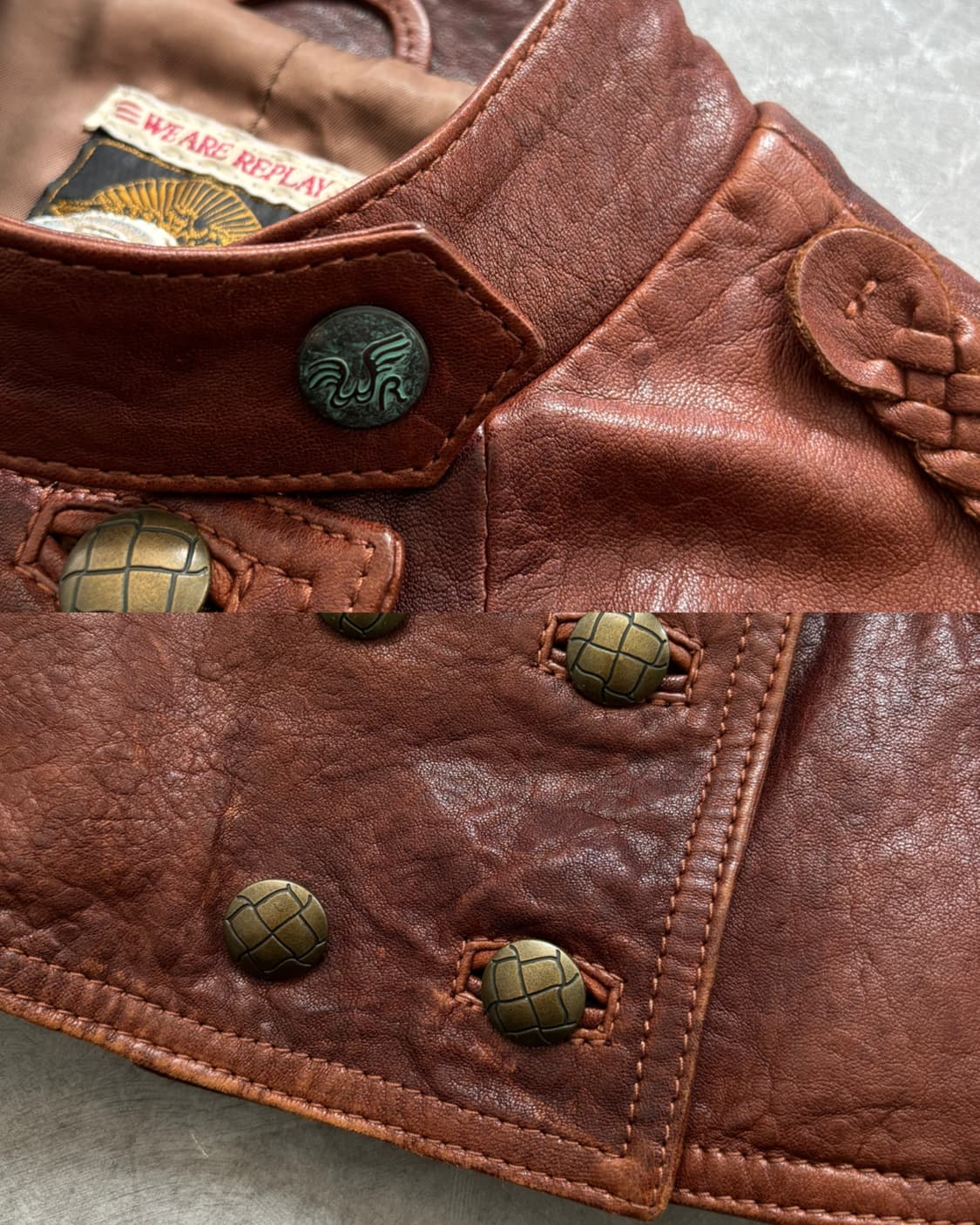 WE ARE REPLAY 위아레플레이 버건디 레더 자켓 상품이미지7