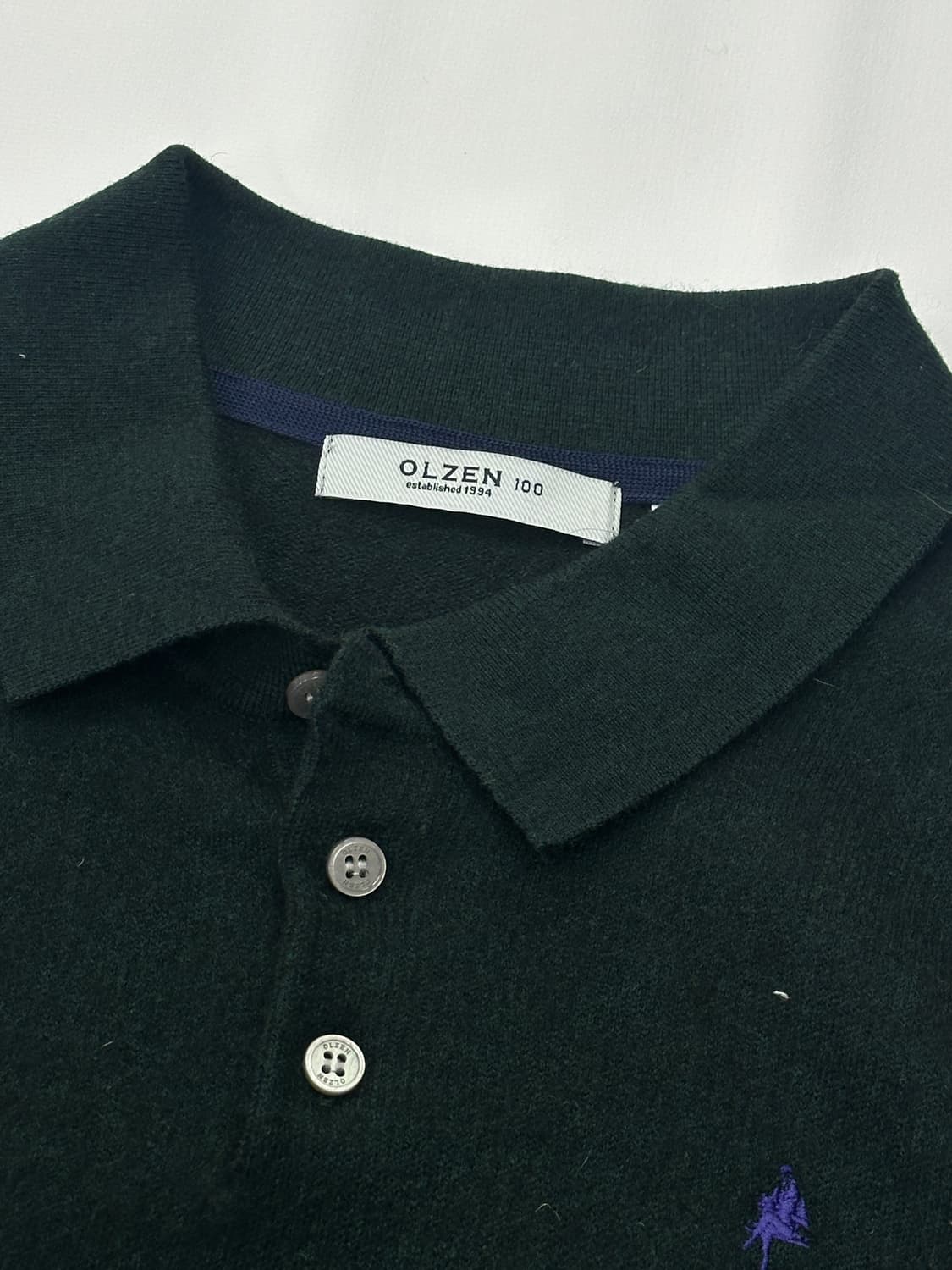 올젠 디크그린 남성 니트 카라 데일리 긴팔티셔츠  상품이미지3