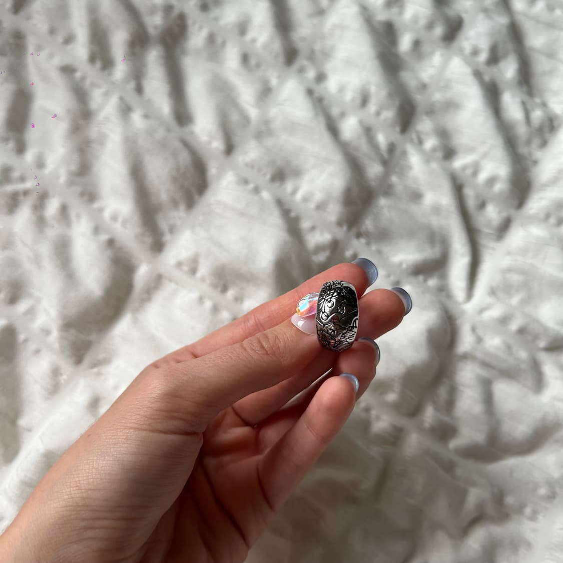 앤틱 플라워 패턴 실버 반지 상품이미지3