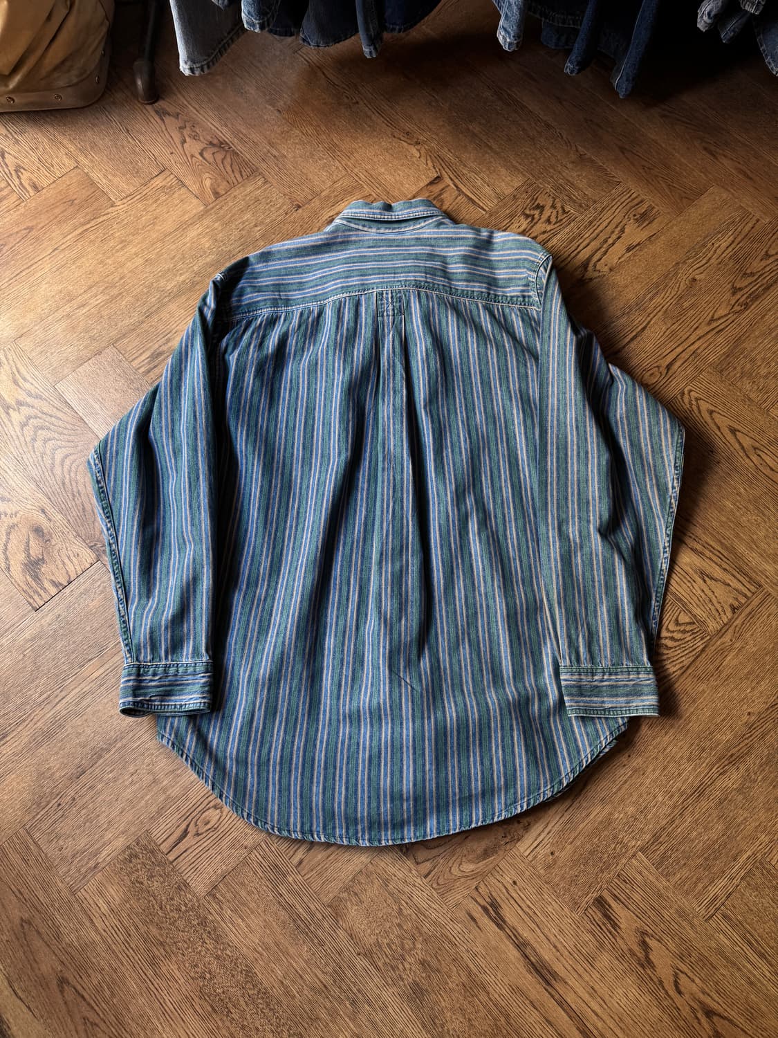 [L]90's 엘엘빈 Made in USA 스트라이프 셔츠 상품이미지6