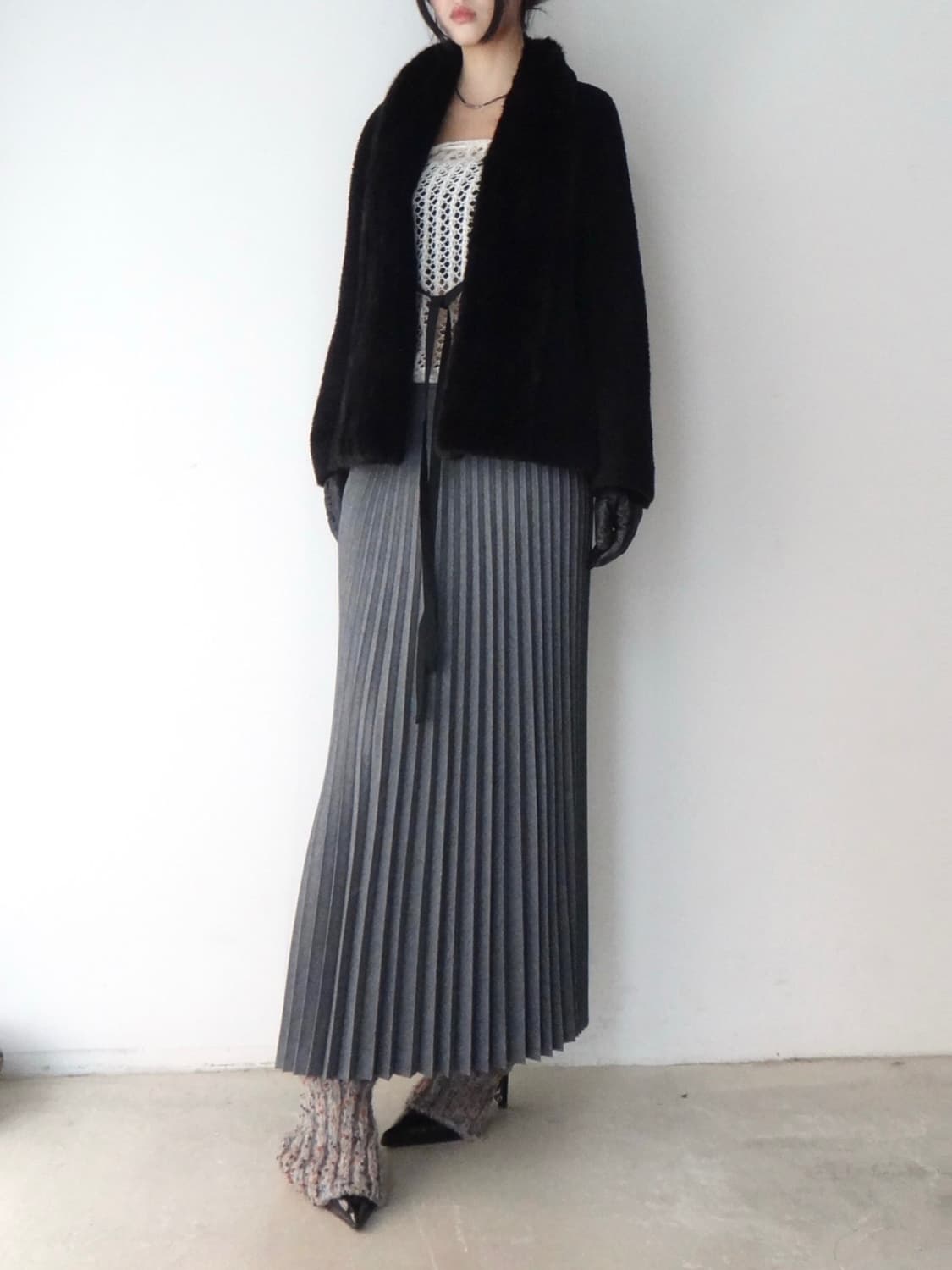 ANSICH collection open mink fur jacket 상품이미지6