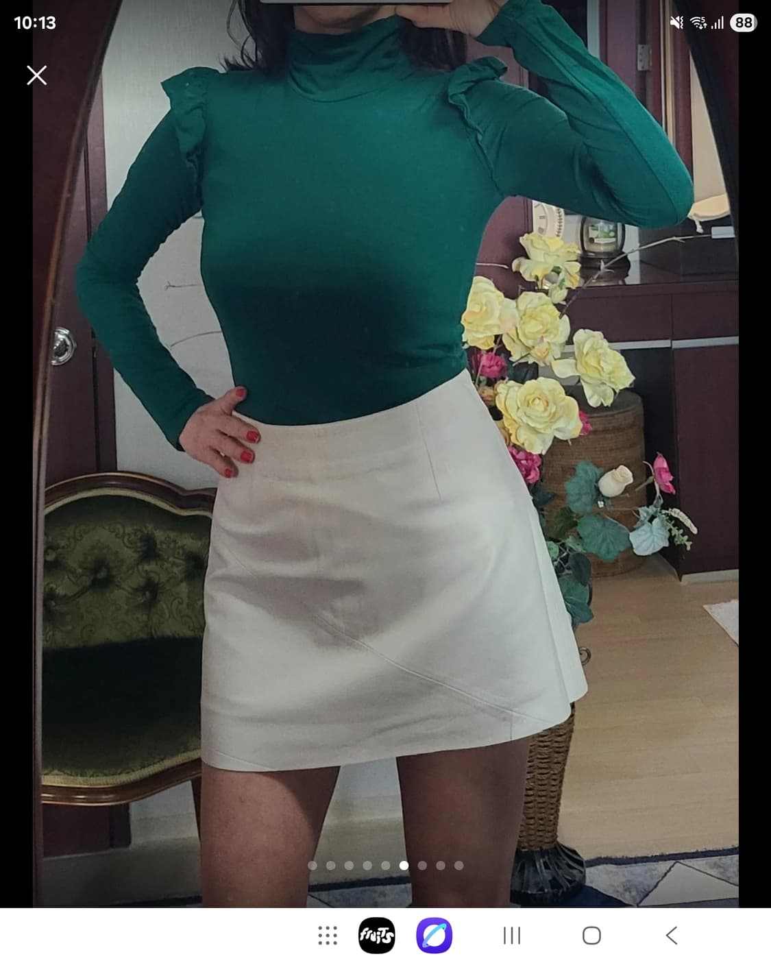 프랑스 모르간 모달 셔츠 그린 상품이미지2