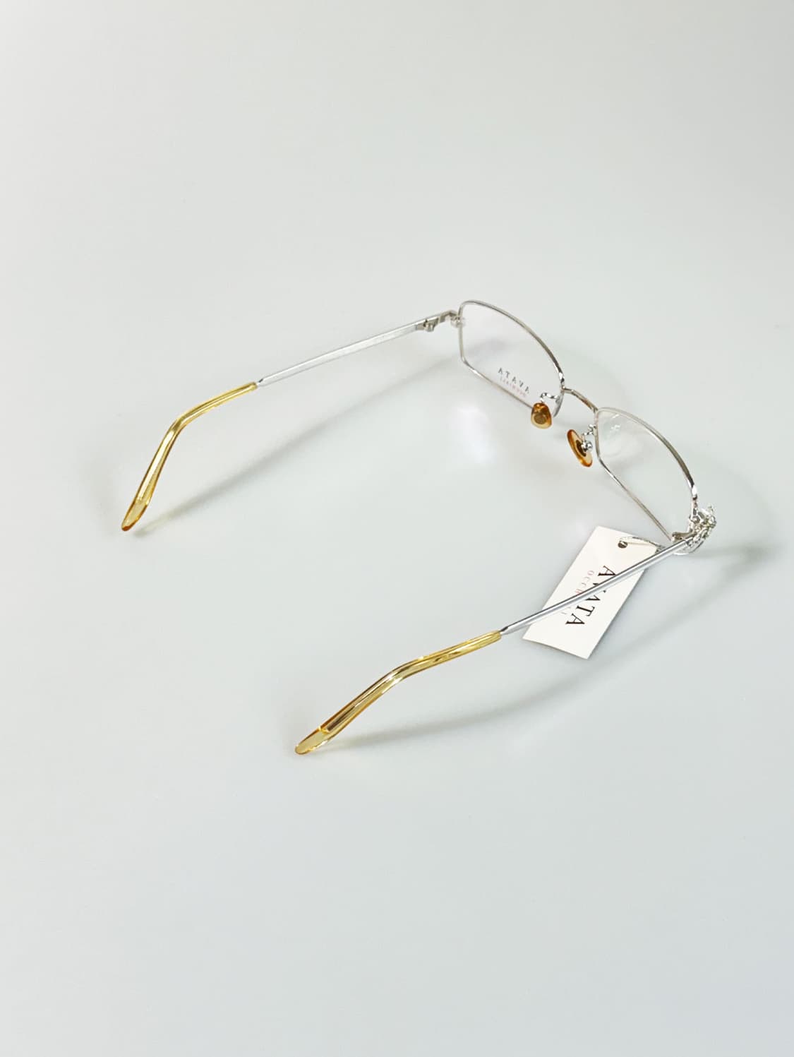 90s AVATA 실버 슬림 스퀘어 빈티지 안경 상품이미지4