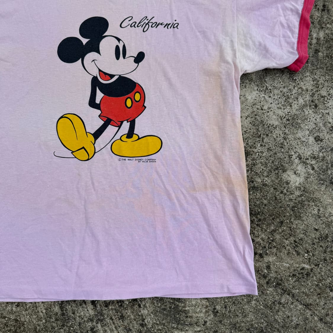 [L~XL] 90s Velva Sheen 미키마우스 링거티 반팔티 상품이미지4