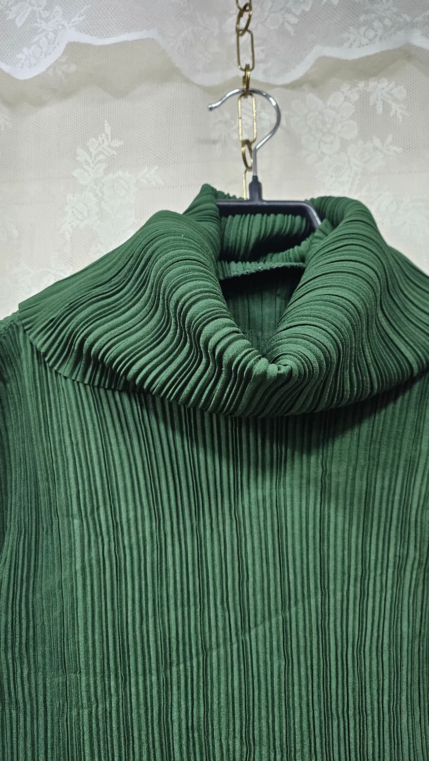 딥 그린 플리츠 주름 셔츠 상품이미지8