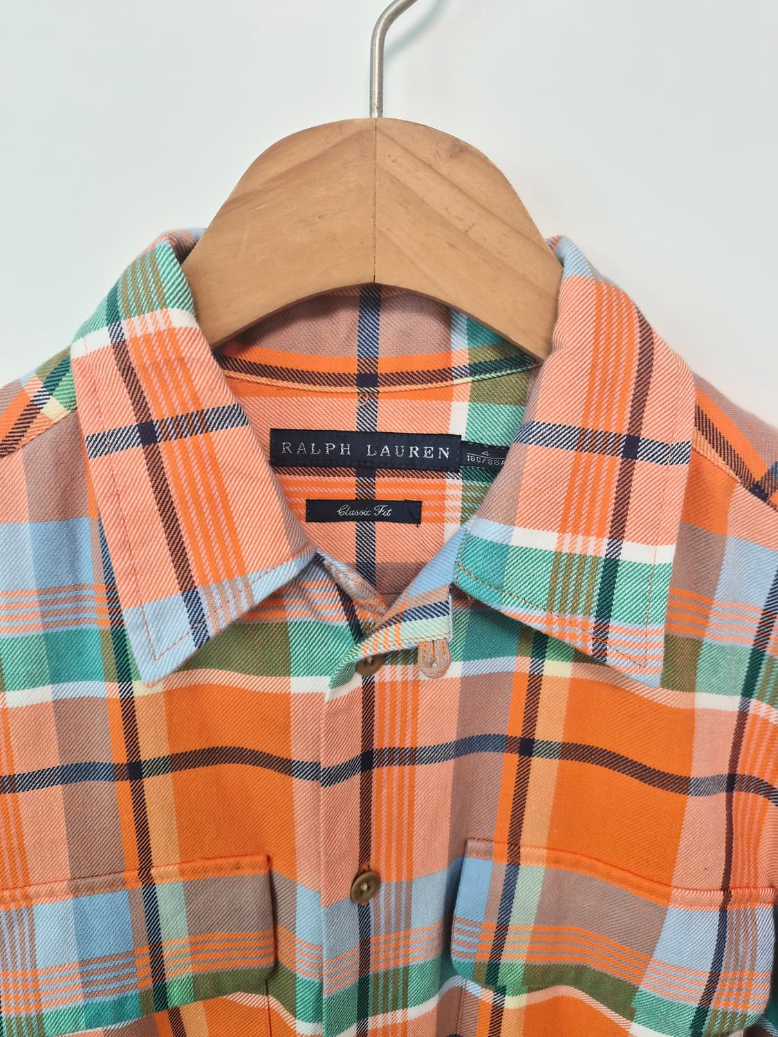 폴로 랄프로렌 오렌지 체크 셔츠 남방 상품이미지3