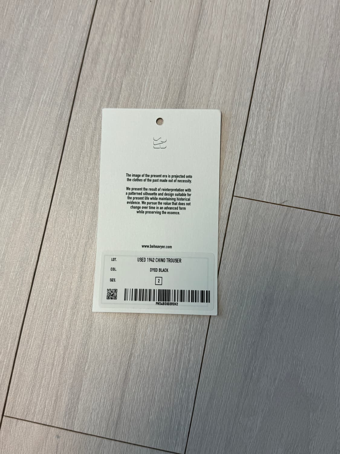 비헤비어 1942 유즈드 치노팬츠 - 블랙 2사이즈 상품이미지5