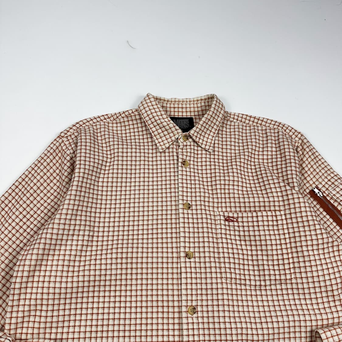 반스 올드스쿨 오버핏 체크패턴 울 셔츠 L 상품이미지2