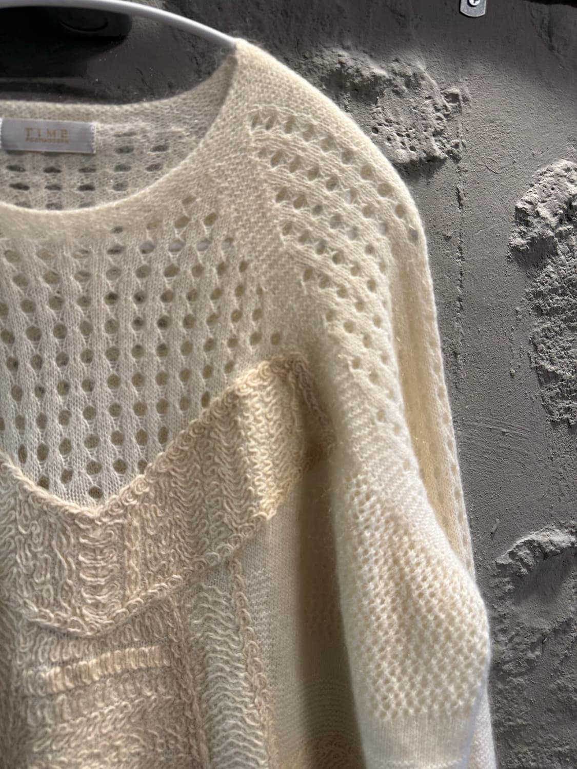 타임 TIME 포스트모던 모헤어 오버 니트 아이보리 90 상품이미지3