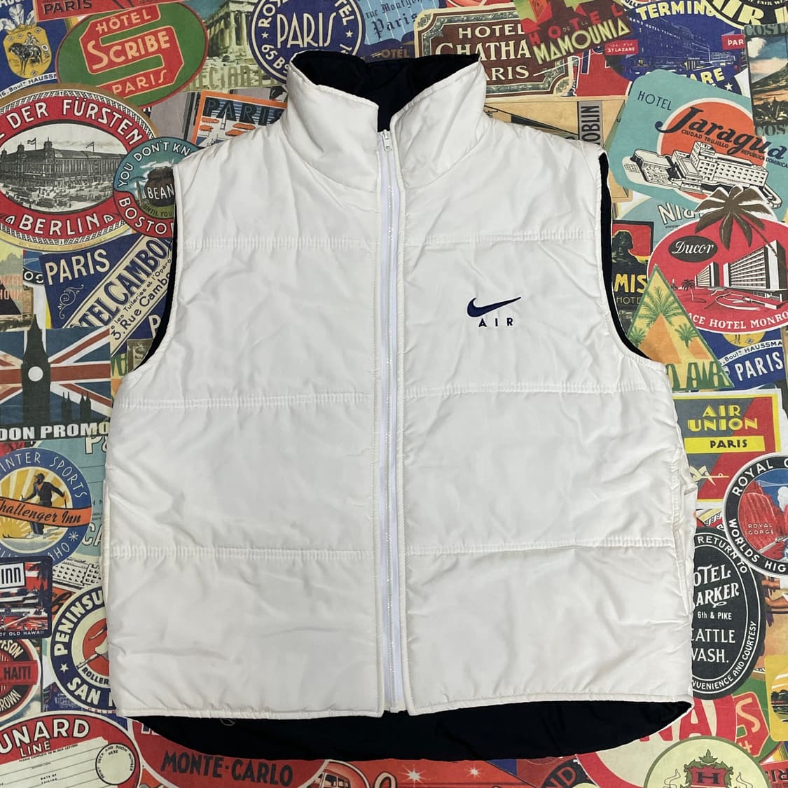90s 나이키 대대장 화이트 빅로고 자수 패딩조끼 올드스쿨 베스트 L 상품이미지2