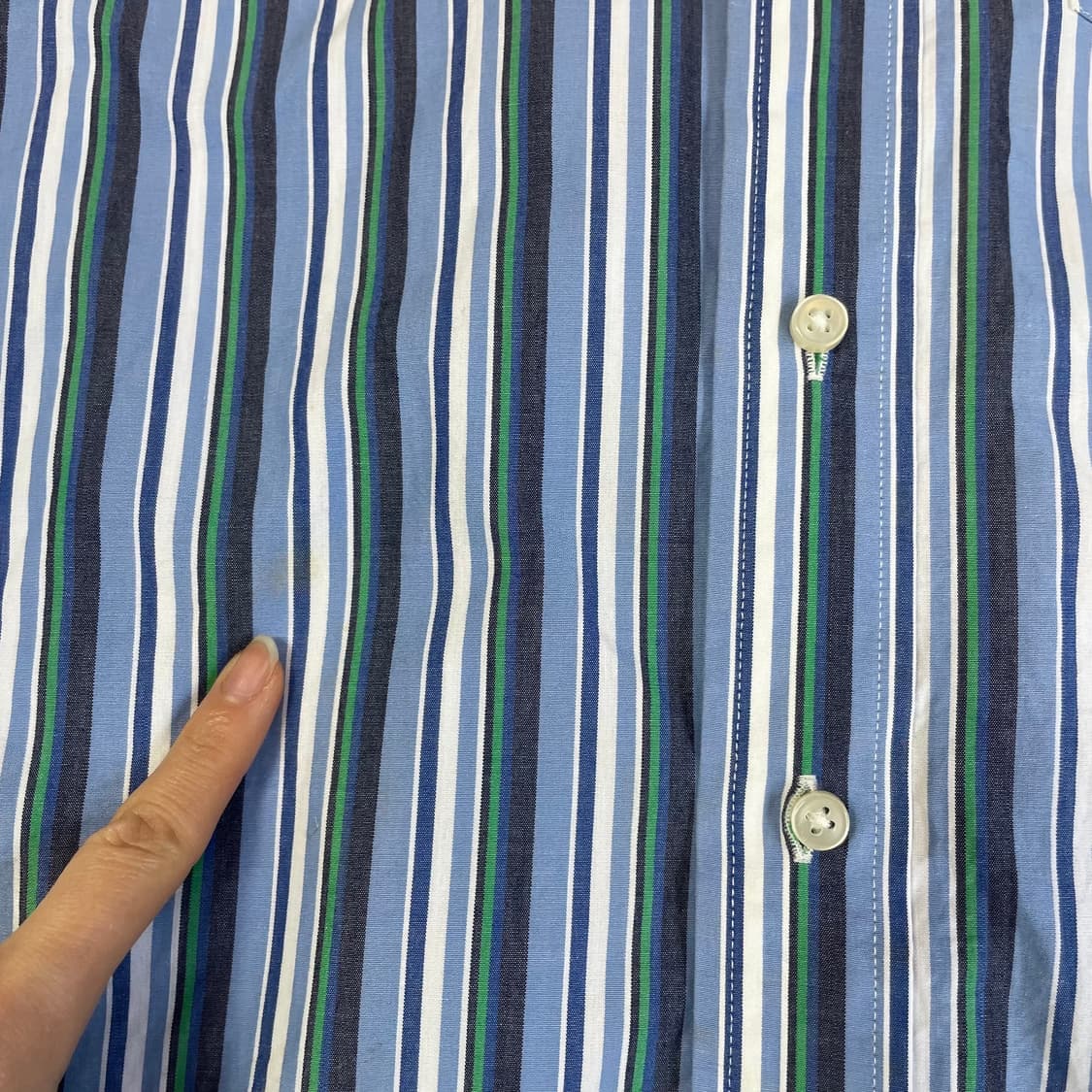 Dayson 블루 스트라이프 원포켓 긴팔 셔츠 95 상품이미지5