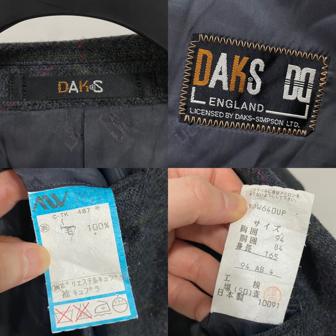 닥스 퓨어울 체크 싱글 블레이저 상품이미지7