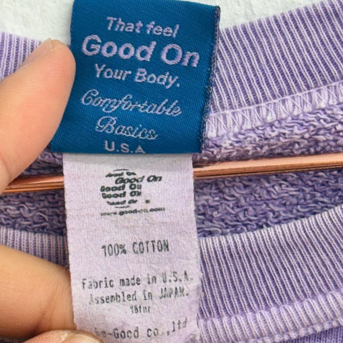 굿온 usa Good On 퍼플 맨투맨 L 상품이미지3