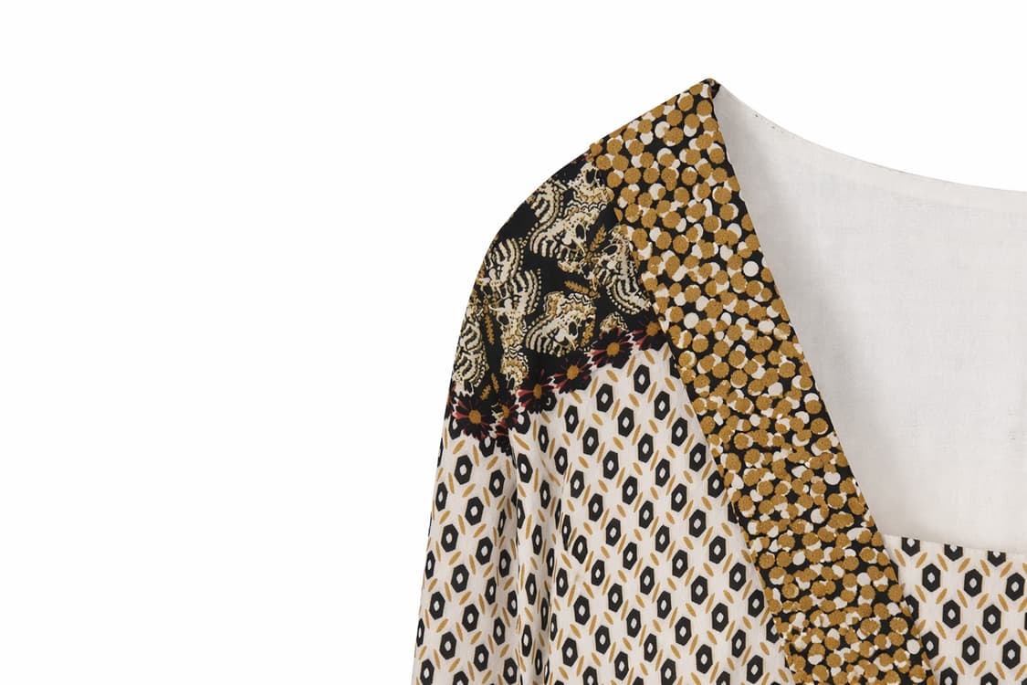 Natural Boho V-neck Border Dress 상품이미지3