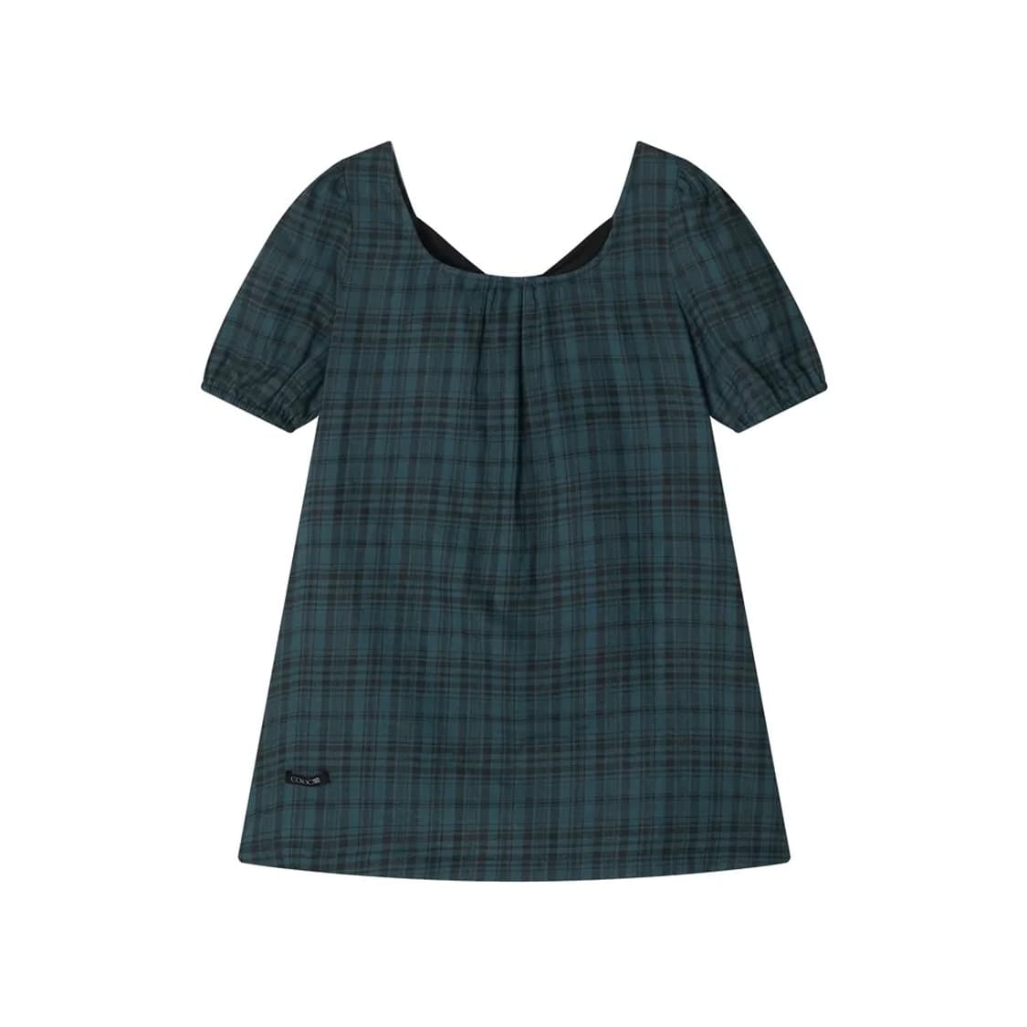 콜로신스 블랙 타이 블라우스 틸 체크 상품이미지1