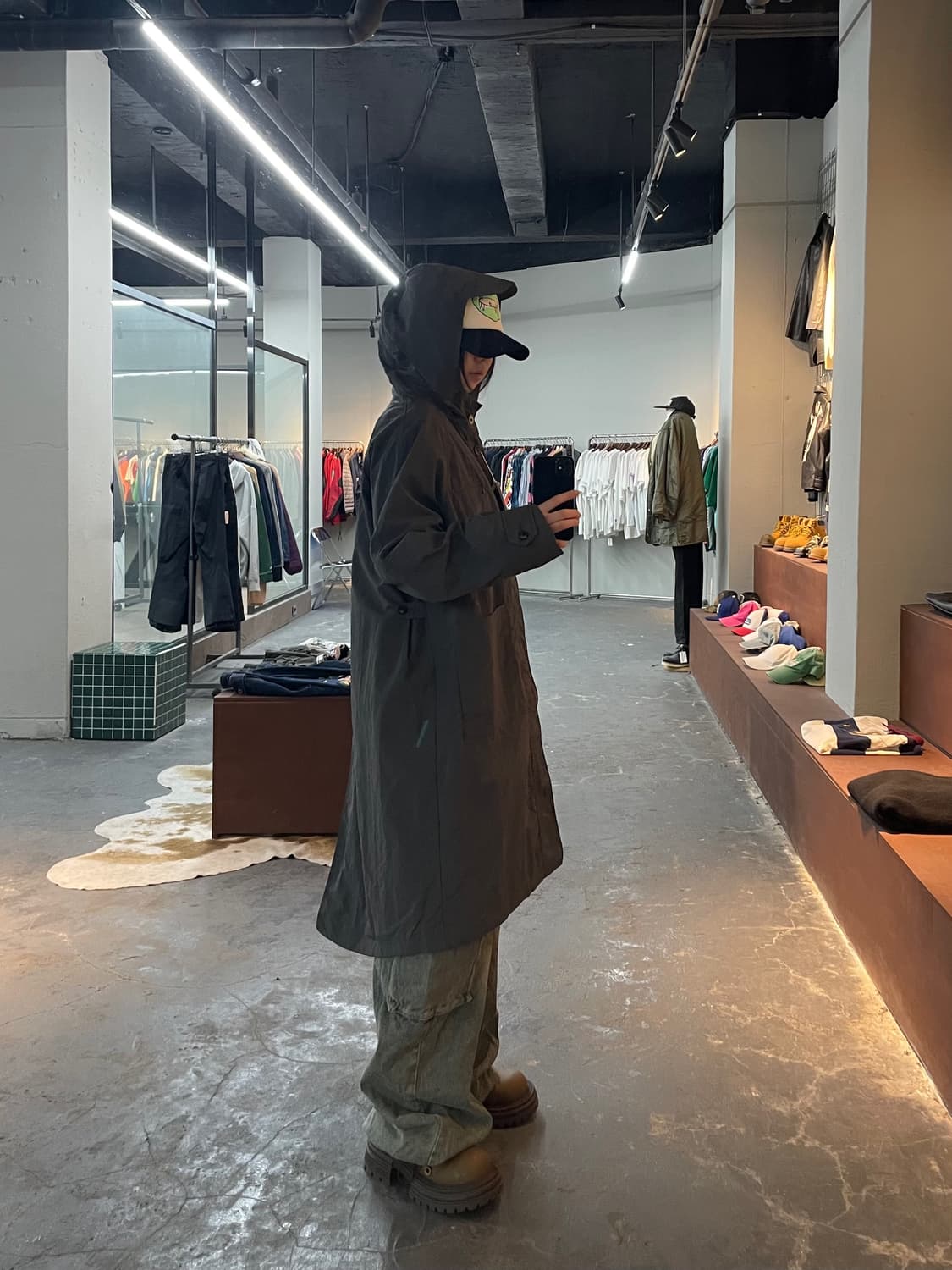 머드솔트 나일론 그레이 후드 코트 H2087 상품이미지2