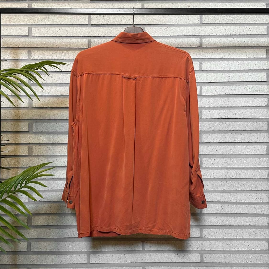 JPN VINTAGE 긴팔 셔츠 투포켓 스티치 디테일 브릭 오렌지 상품이미지3