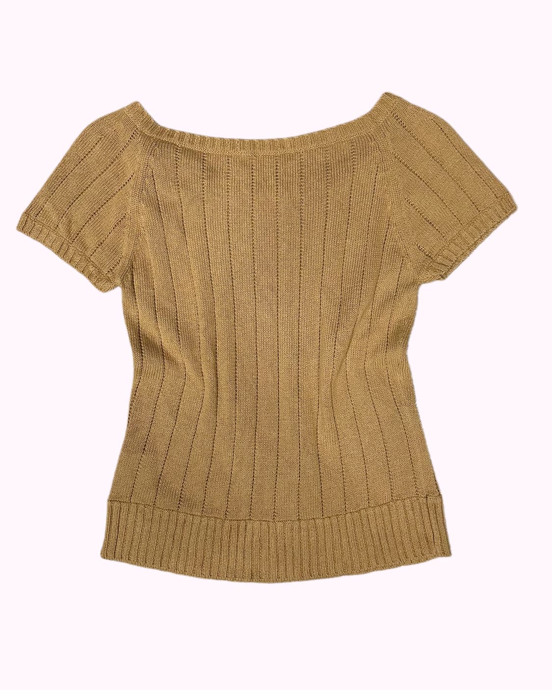 beige ribbed lace-up knit t 상품이미지4