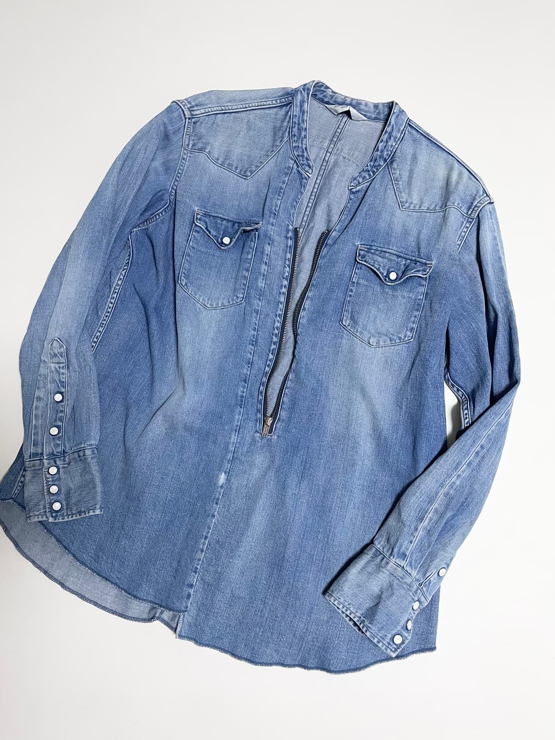 언유즈드 웨스턴 집업 데님셔츠 솔로이스트 토가 상품이미지1