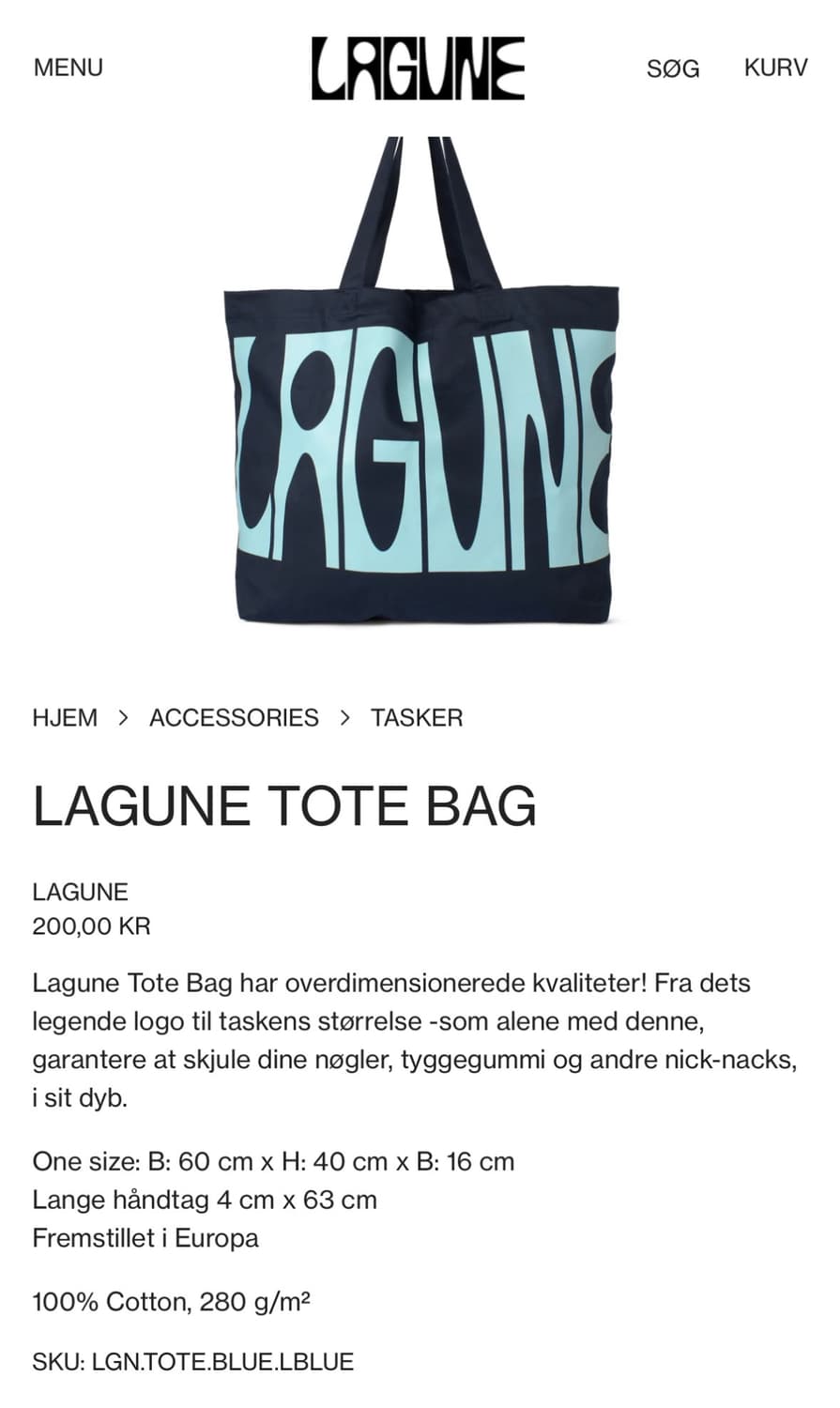 (새상품) LAGUNE Copenhagen 토트백  상품이미지4