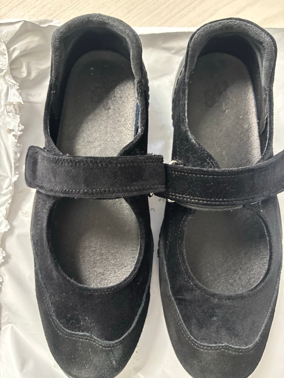 세인트 새틴 메리제인 키높이 스니커즈 벨벳블랙 3cm 250 상품이미지4