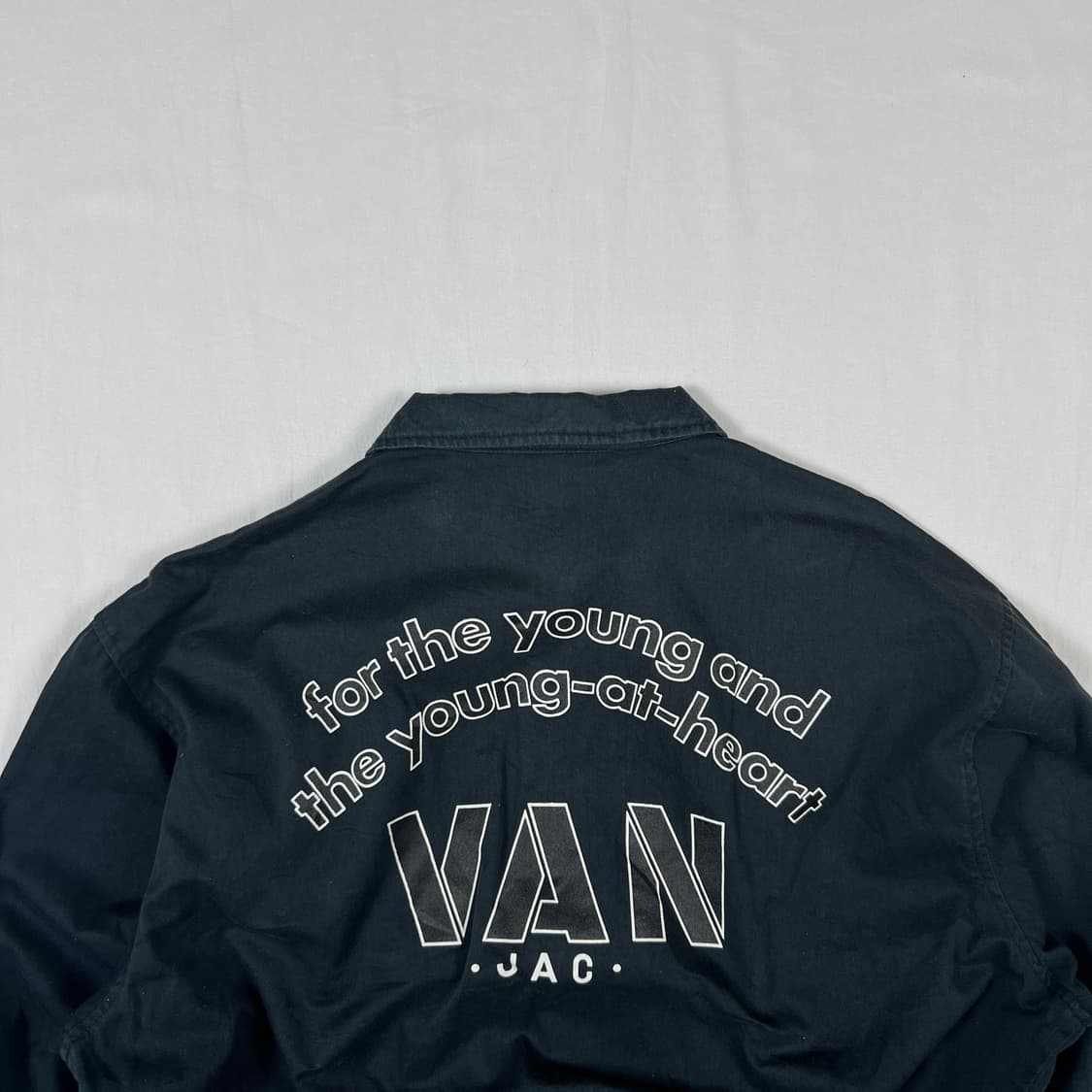 90’s 반작 van jac 빅로고 스냅 블루종 자켓 상품이미지6