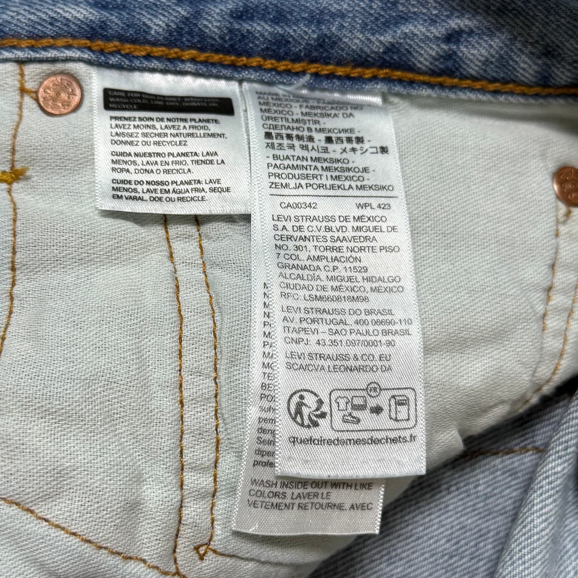 리바이스 501 연청 데님 팬츠 34 상품이미지10