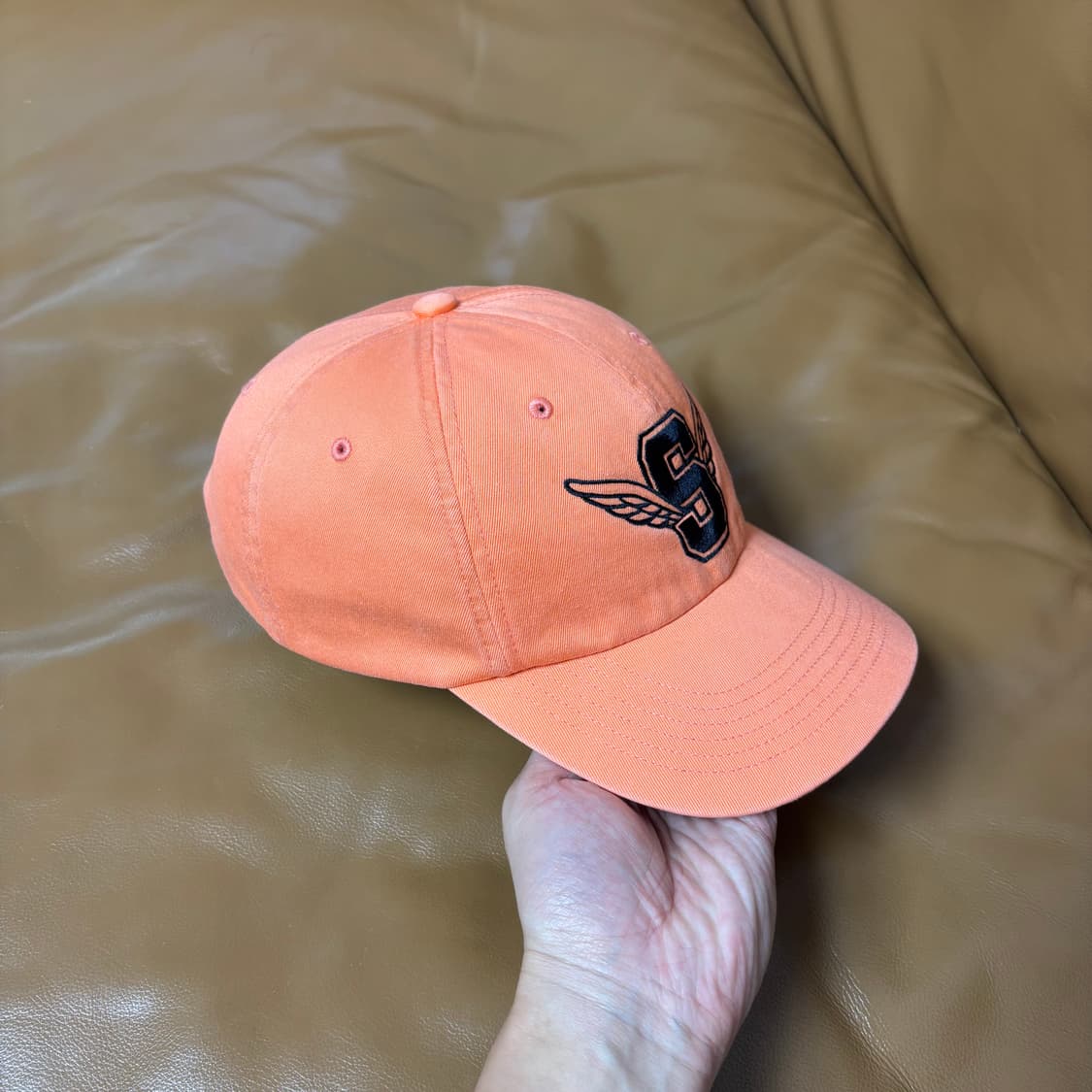 Supreme 슈프림 윙로고 워시드 오렌지 볼캡 모자 (Orange) 상품이미지3