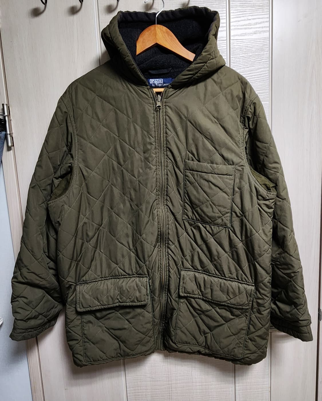 00s 빈티지 Ralph Lauren 폴로 랄프로렌 카키 퀄팅 후드(L) 상품이미지2