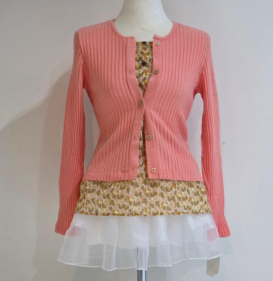 모리걸st  레이어드 골지니트가디건블라우스 상품이미지1