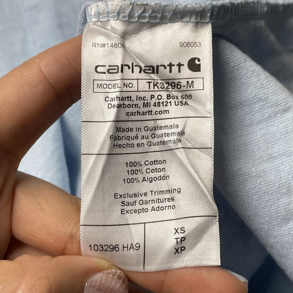 CARHARTT 칼하트TK3296 라이트블루 포켓 반팔티셔츠 A01128 상품이미지10