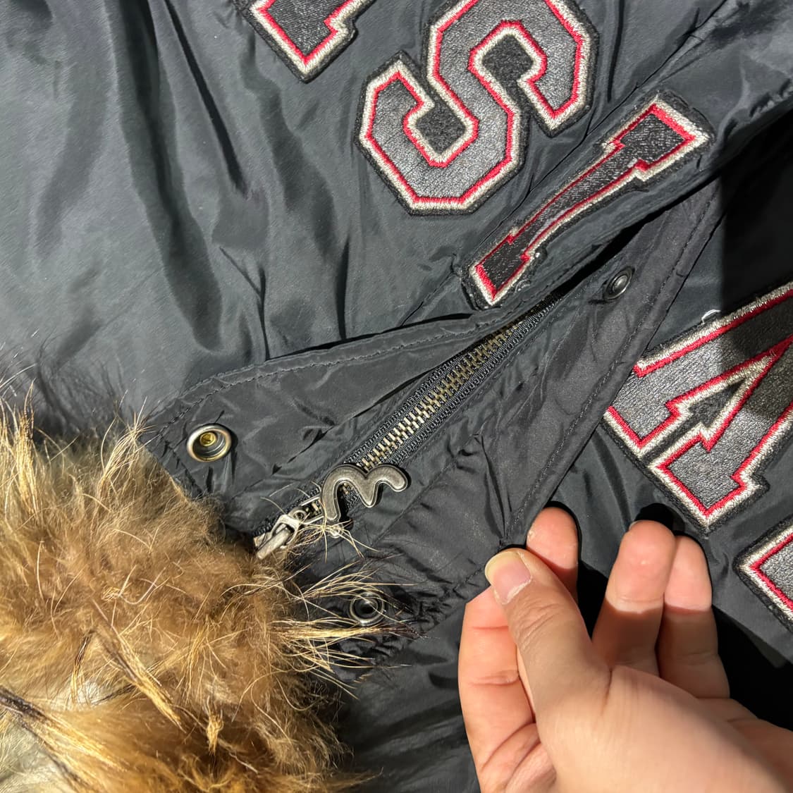 에비수 빈티지 봄버 퍼 후드 패딩자켓 상품이미지4