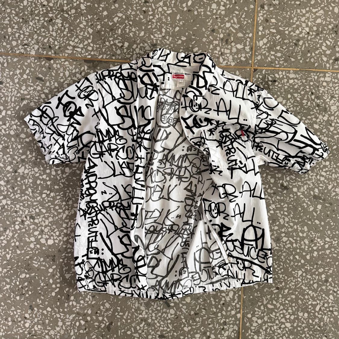 슈프림 x 꼼데가르송 셔츠 반팔 집업 셔츠 18fw 상품이미지1