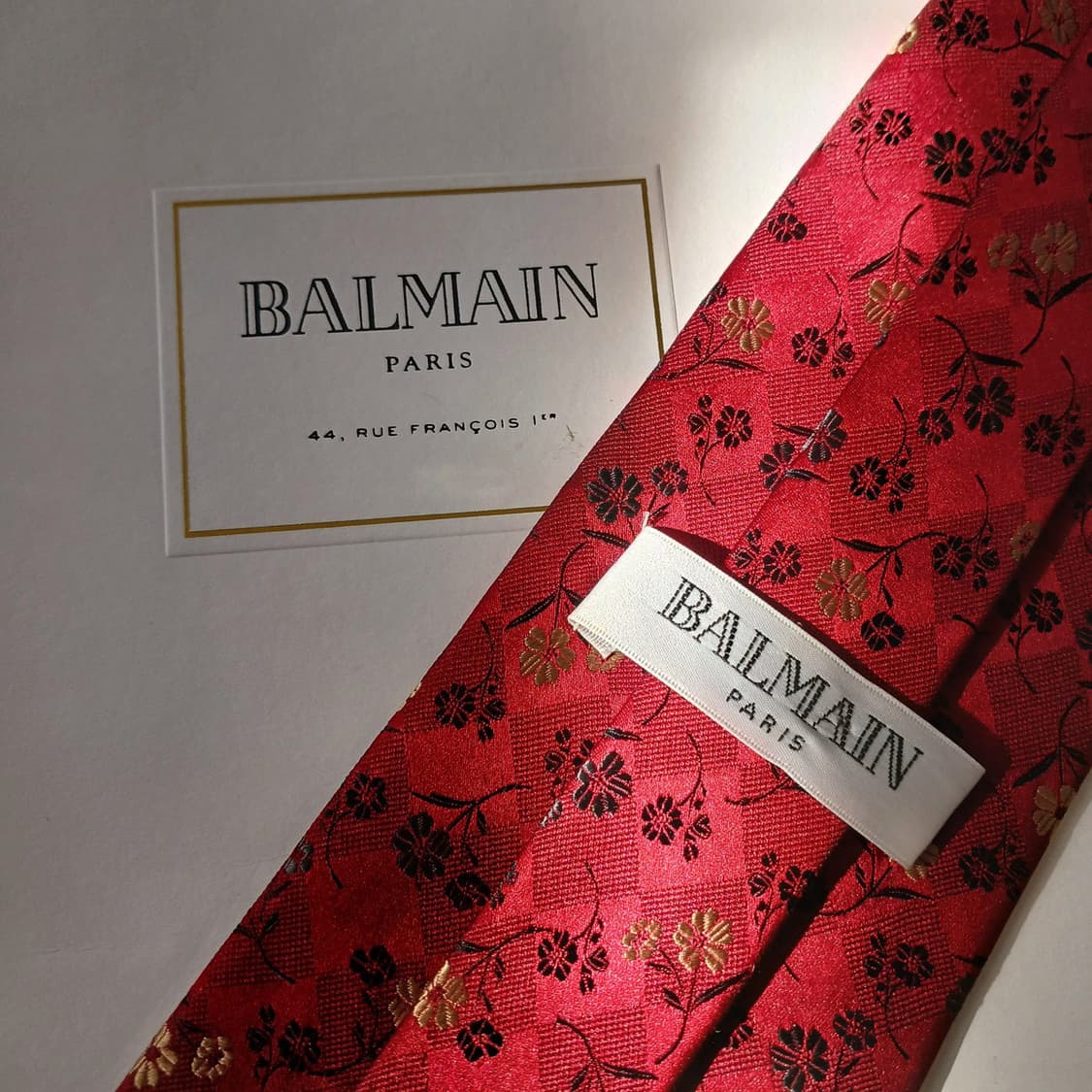 발망 실크 레드 플라워 자카드 넥타이 9.6cm A+등급 A19159
 상품이미지6