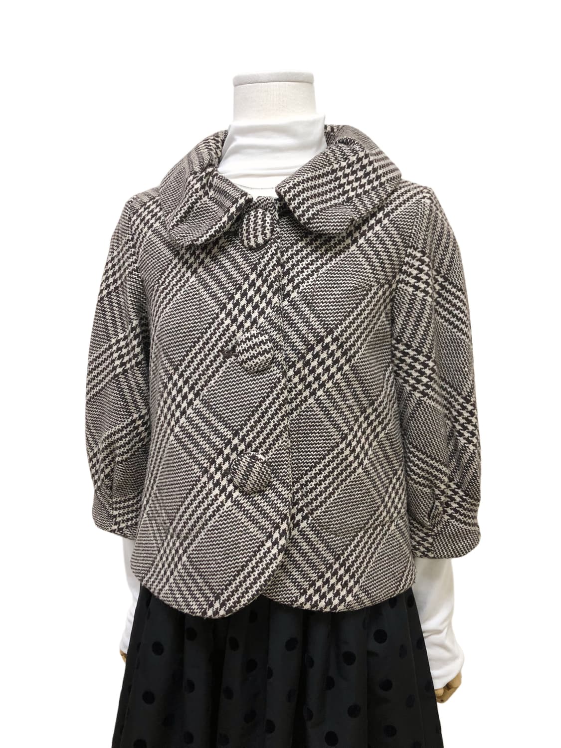 레이빔즈 체크 숏 코트 상품이미지6