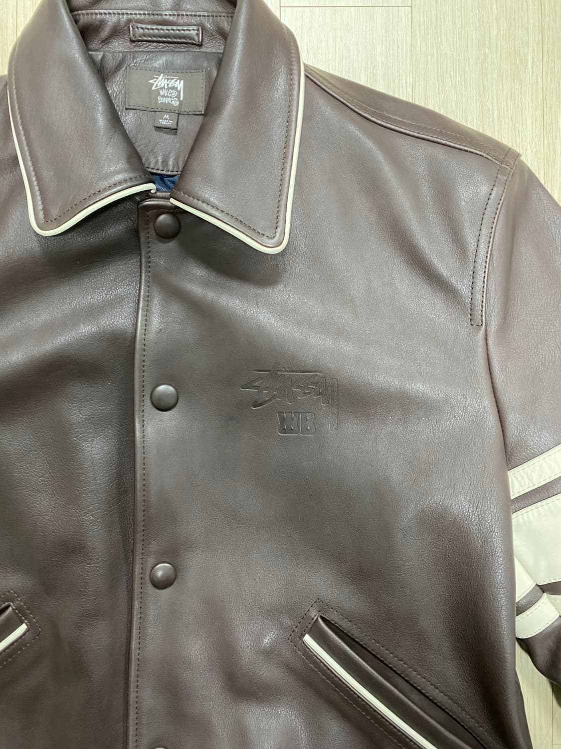 [M]Stussy X WalesBonner/스투시X웨일즈보너 레더 바시티 상품이미지5