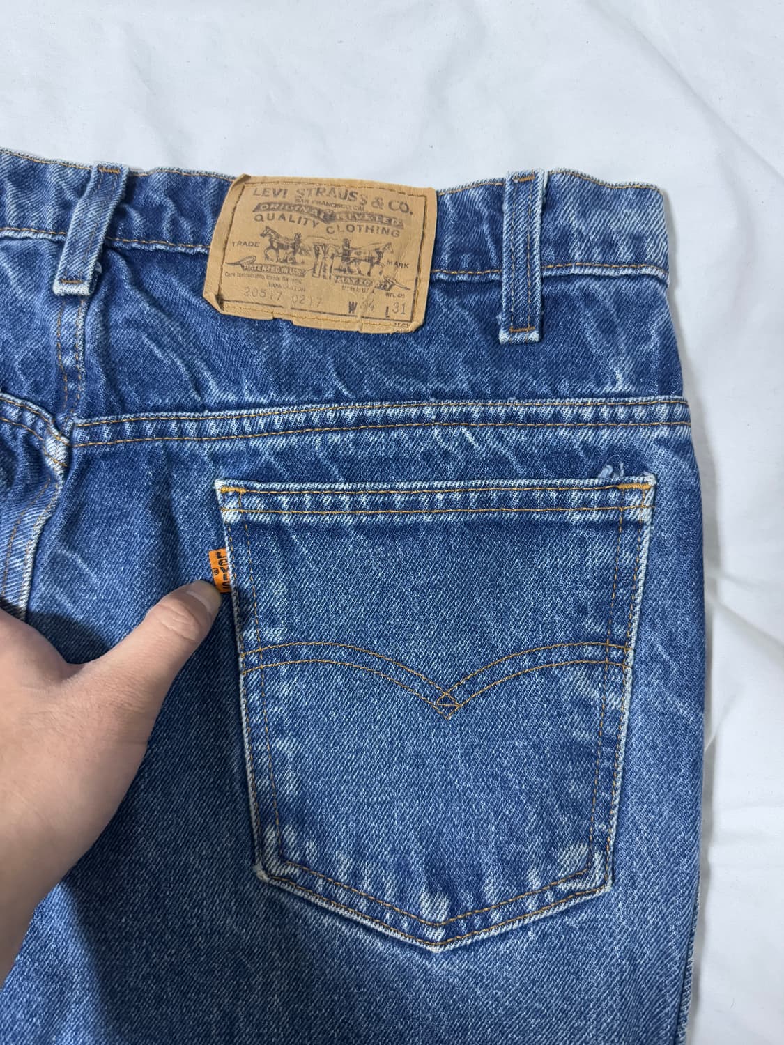 80s usa 리바이스 517 오렌지 탭 부츠컷 데님 팬츠 20517 상품이미지3