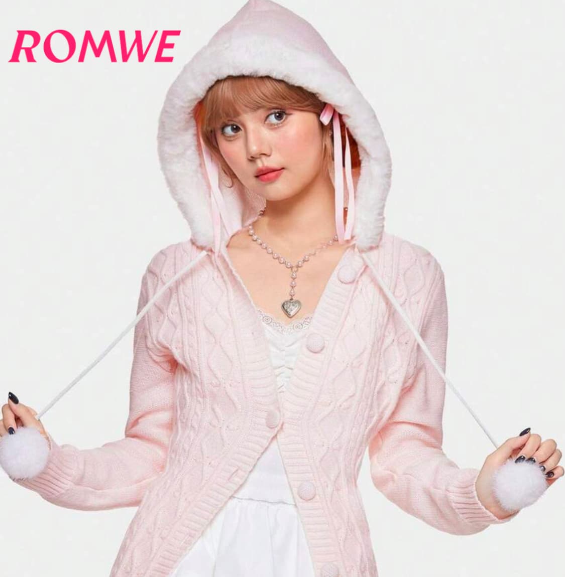 롬위 히메카지 폼폼 버튼 가디건  상품이미지3