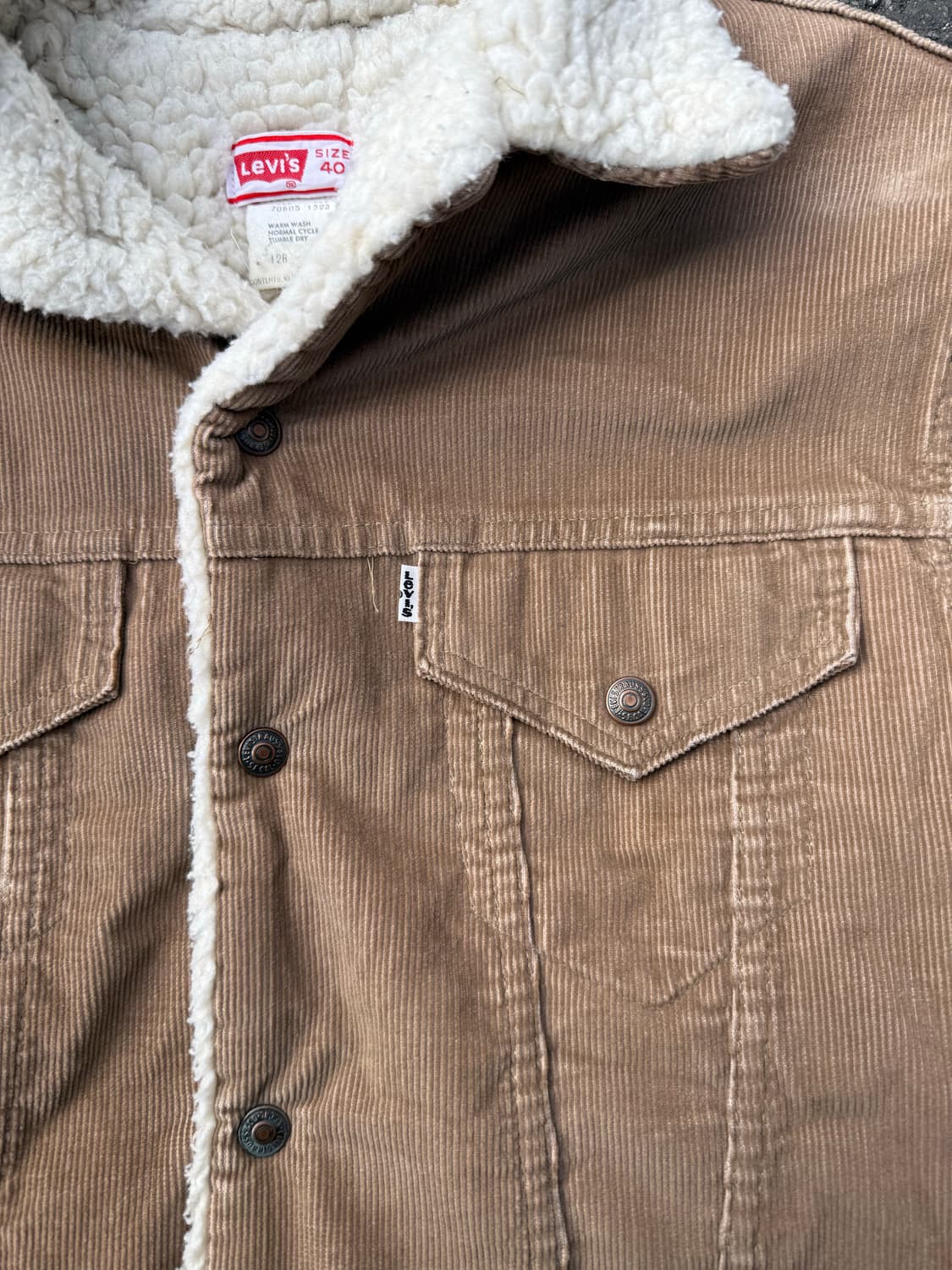 70-80s usa Levis 리바이스 쉐르파 코듀로이 트러커 자켓 상품이미지3