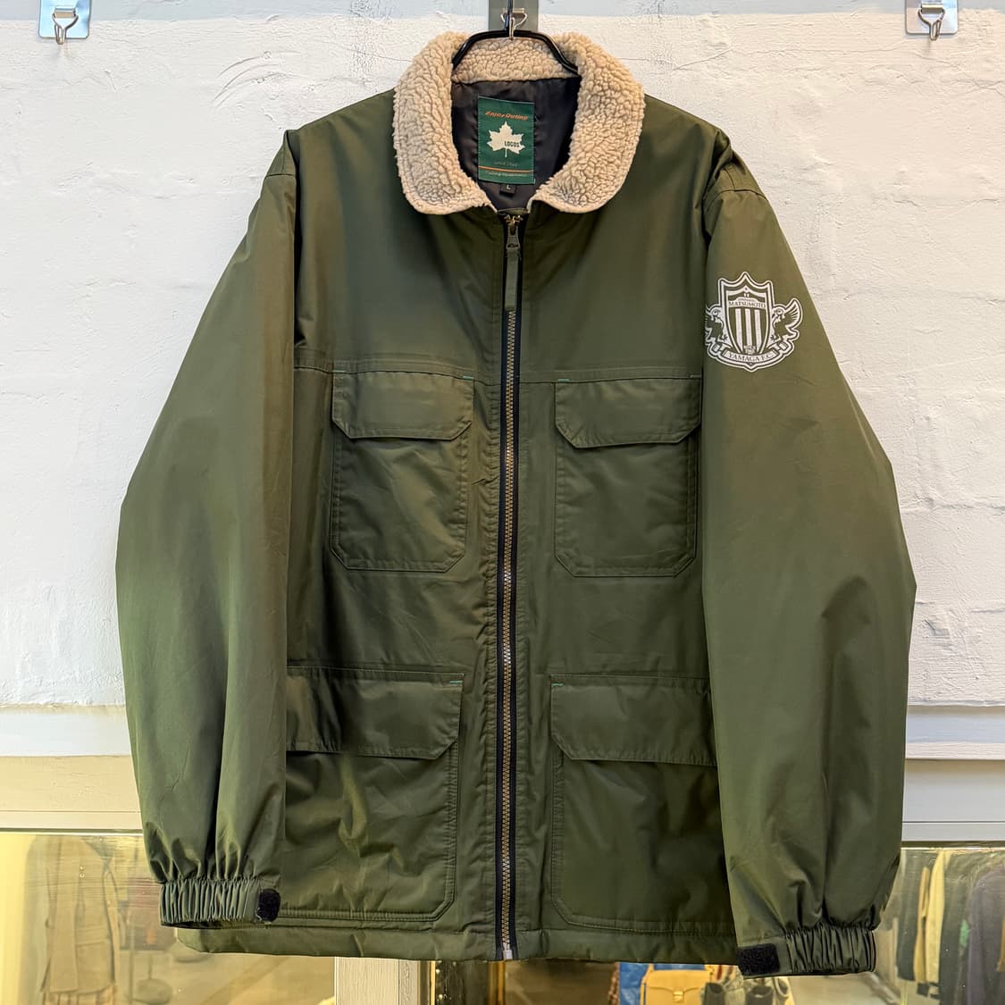 Logos 카키 폴리쉘 콘트라스트 플리스 카라 자켓 L 상품이미지1