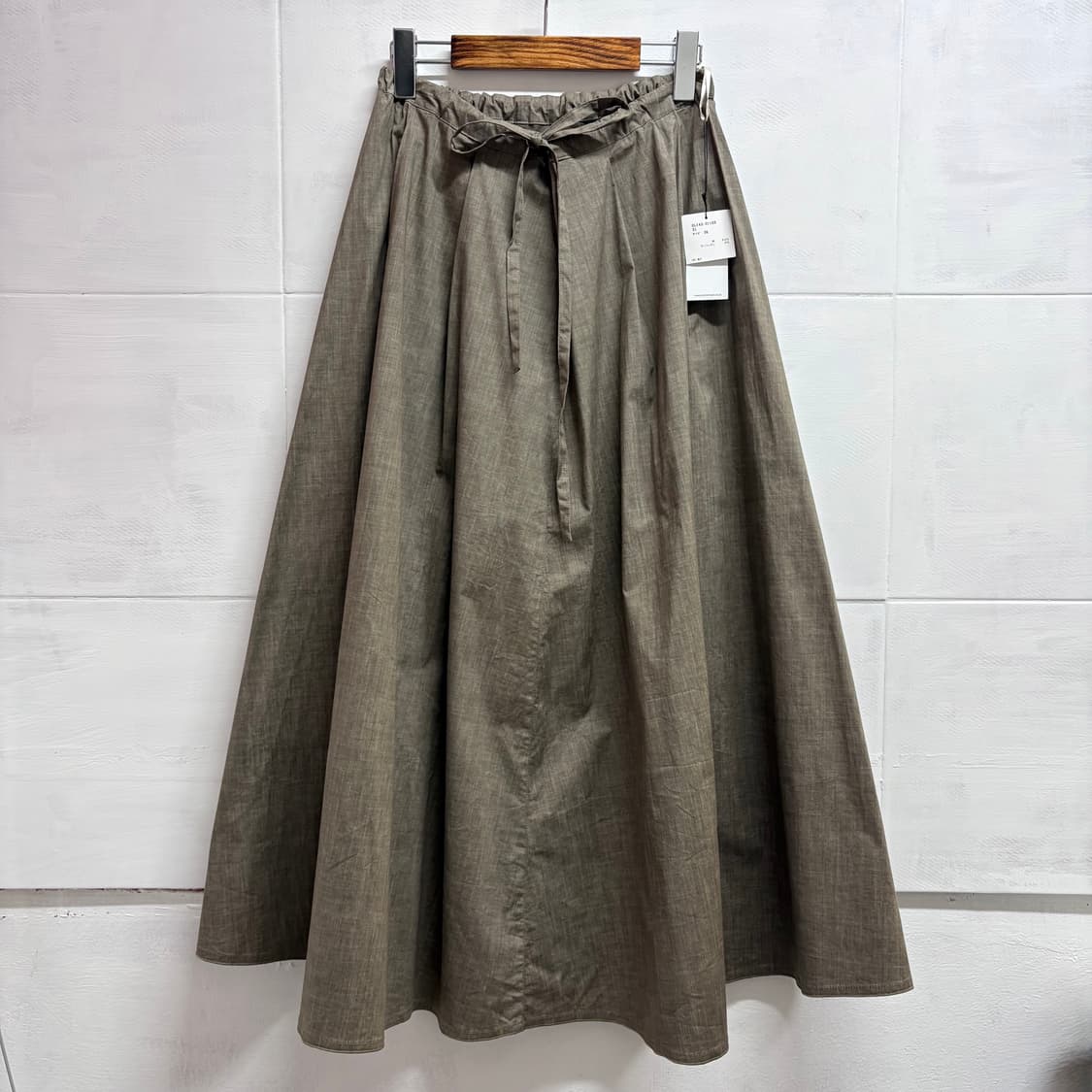 HARRISS GRACE 카키 그레이 바스락 롱스커트  상품이미지1