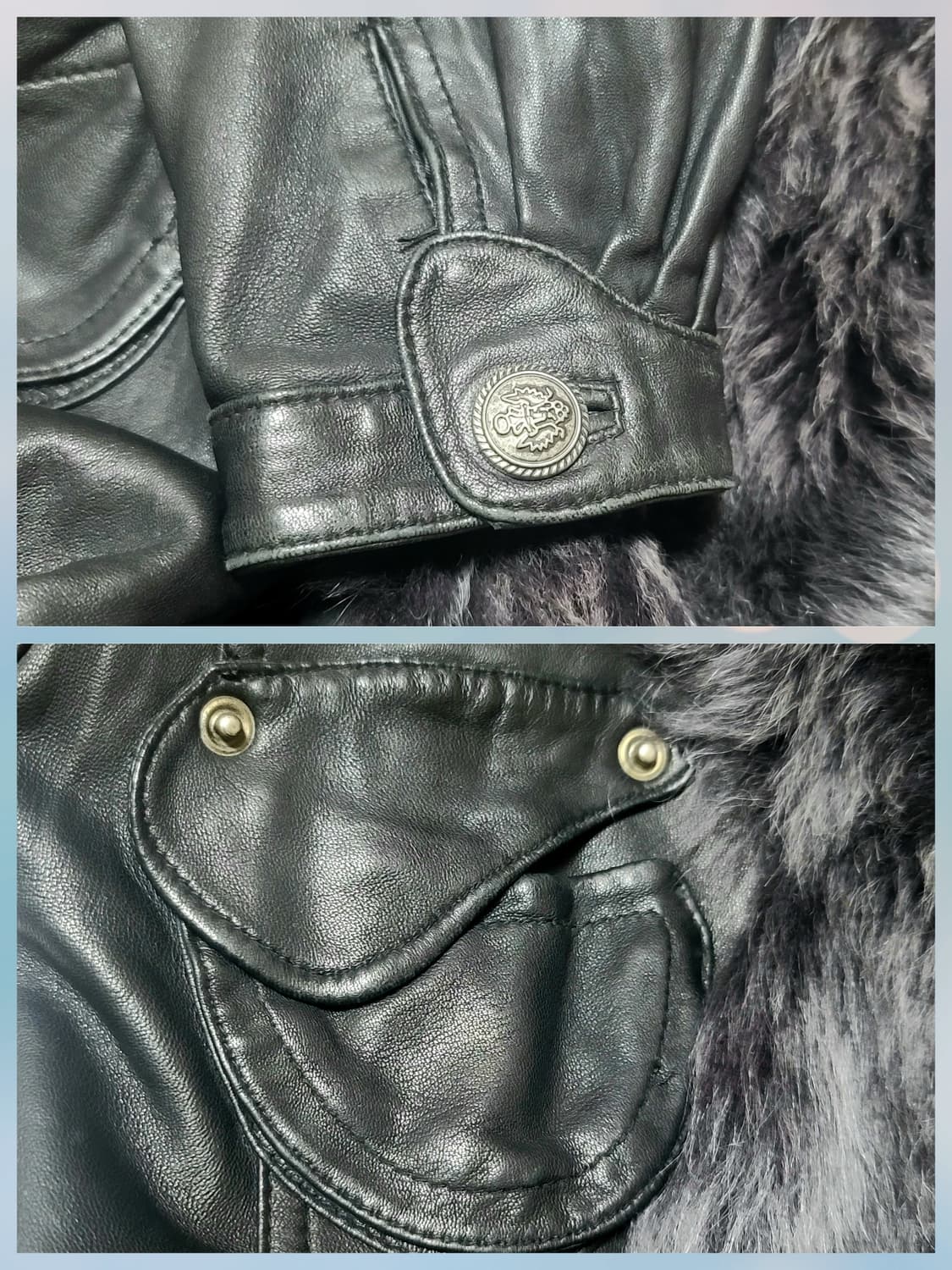 90s 슬림핏 하프 퍼코트 양가죽 44~55 상품이미지8