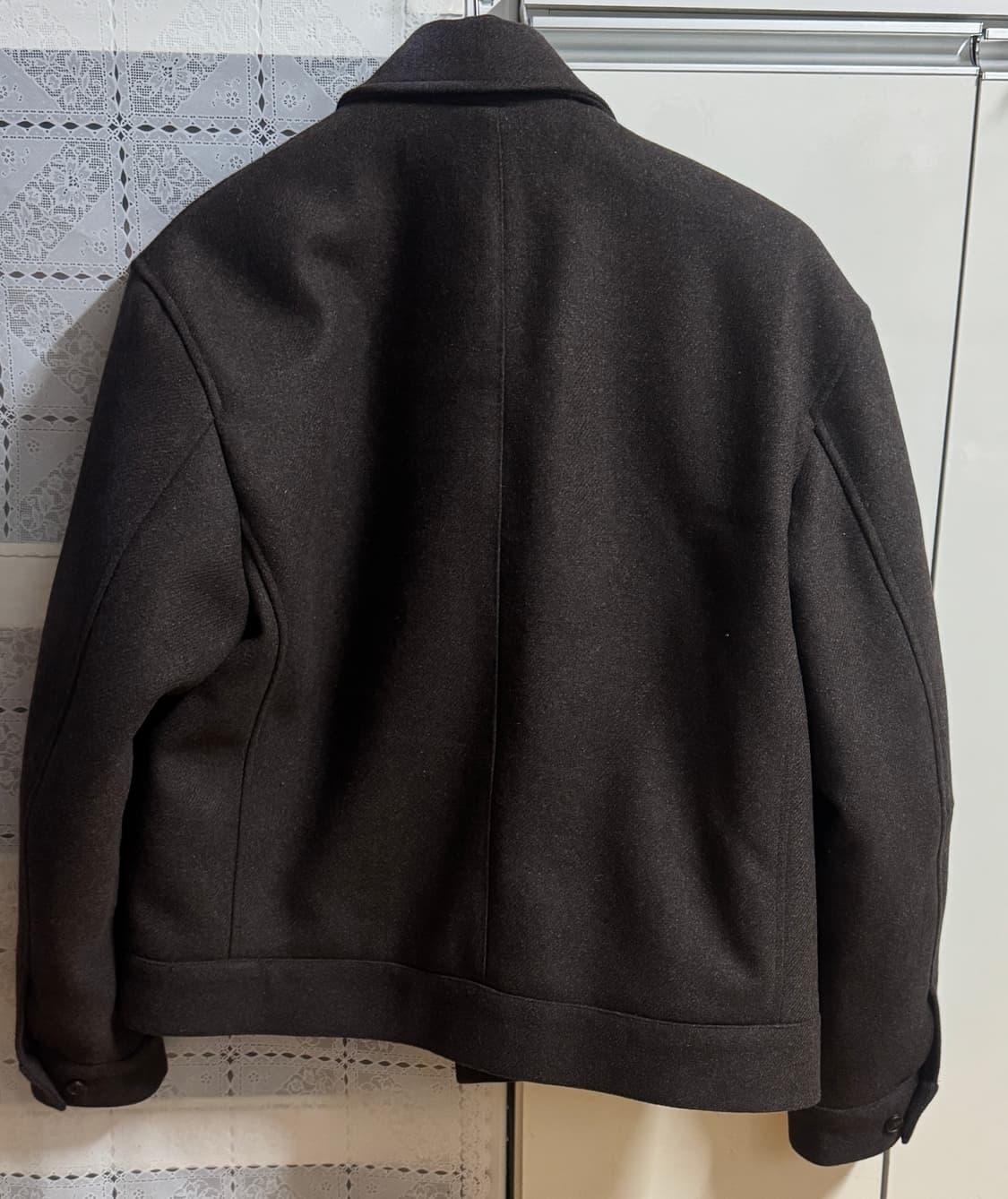 지플리쉬 헤비 울 블렌드 숏 코트 브라운 M사이즈 상품이미지3